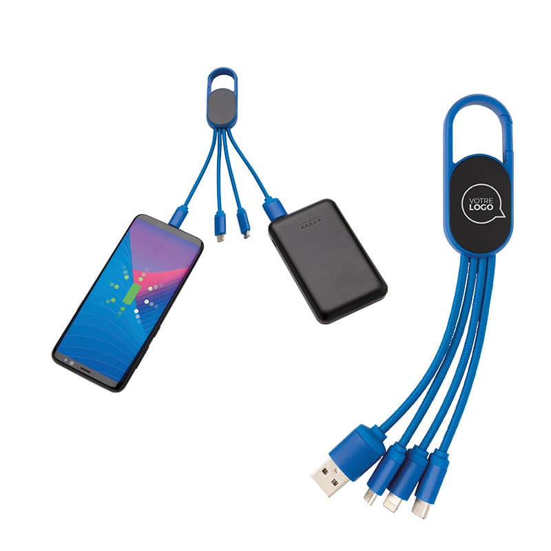 Câble en nylon tressé 4-en-1 Midrand - Chargeurs publicitaires