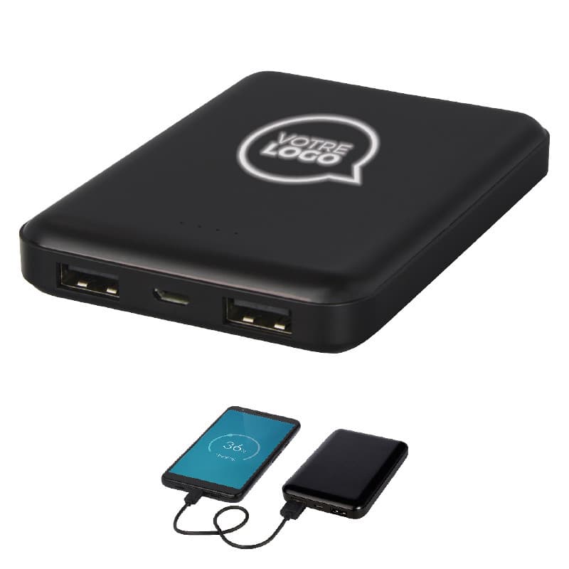 Batterie 5000 mAh lumineuse Moreton - Batteries et Powerbank publicitaires