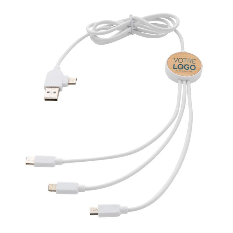 Câble multi-connecteur 5-en-1 Bamboutech - Chargeurs publicitaires