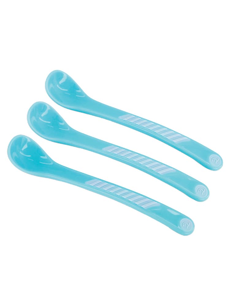 Twistshake 3 Cuillères d'Alimentation Incurvées Dès 4 Mois - Couleur : Bleu Pastel