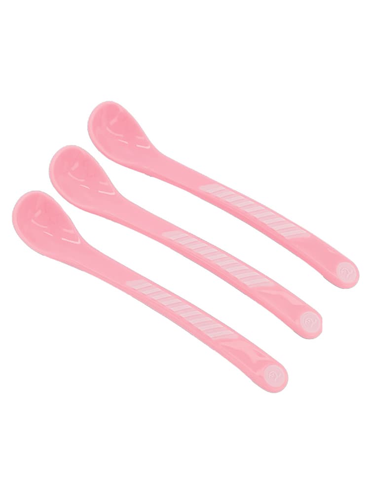 Twistshake 3 Cuillères d'Alimentation Incurvées Dès 4 Mois - Couleur : Rose Pastel