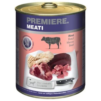 PREMIERE Meati nourriture humide pour chien, Adulte, Bœuf 6x800 g